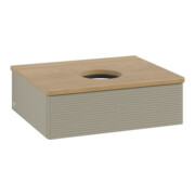 V&B Meuble sous lavabo avec structure de façade - Éclairage Antao 60x19x50cm, WBP chêne hon. Oa, gris mat lacqué-3