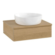 V&B Meuble sous lavabo avec structure de façade - Éclairage Antao 60x19x50cm, WBP couleur chêne miel Oa, honey oak