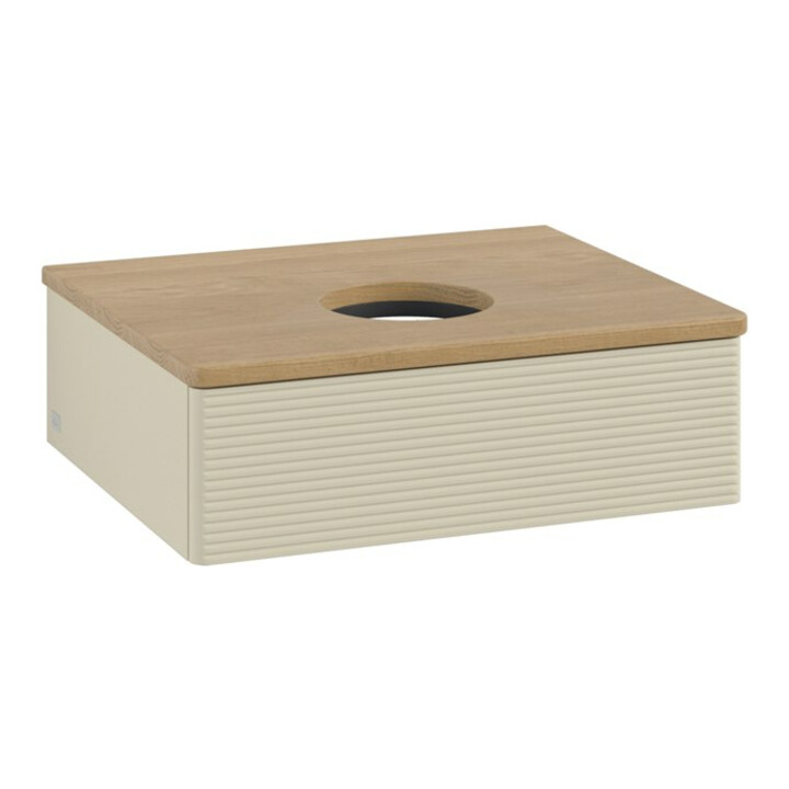V&B Meuble sous lavabo avec structure de façade - Éclairage Antao 60x19x50cm, WBP hon. Oa, si Gr m Lac