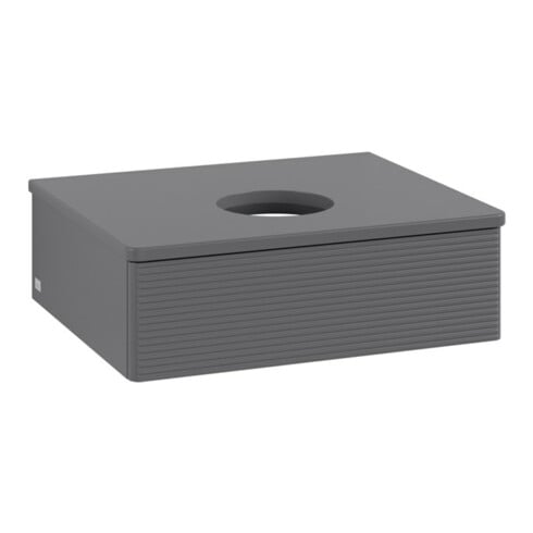V&B Meuble sous lavabo avec structure de façade - Éclairage Antao 60x19x50cm, WBP Laqué, Anthracite m Laqué