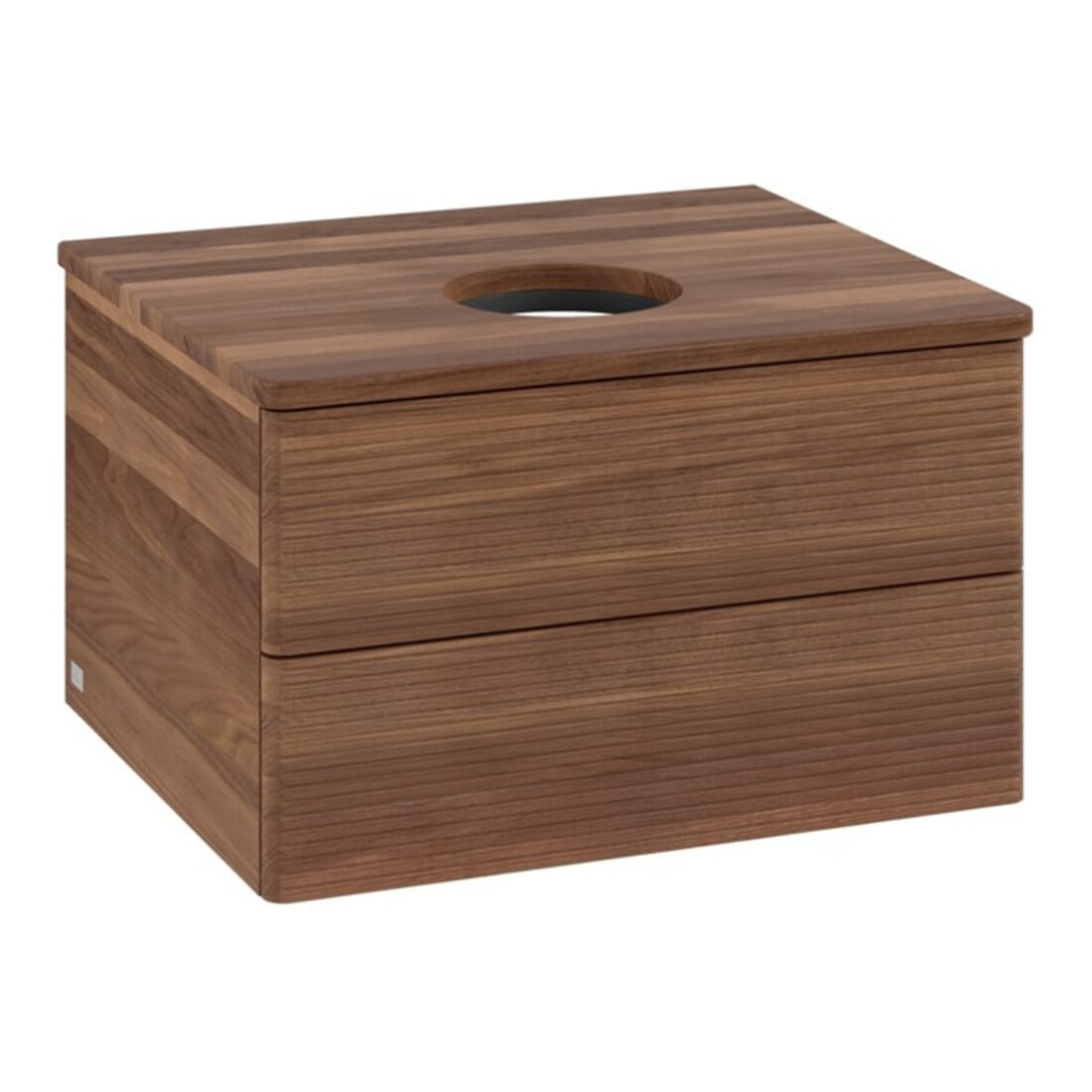 V&B Meuble sous-lavabo avec structure de façade - Éclairage Antao 60x36x50cm, couleur WBP blanc noyer, blanc walnut