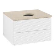 V&B Meuble sous lavabo avec structure de façade - Éclairage Antao 60x36x50cm, couleur WBP botti, blanc mat avec Lac
