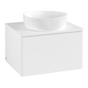 V&B Meuble sous lavabo avec structure de façade - éclairage Antao 60x36x50cm, couleur WBP Lac, blanc laqué-3