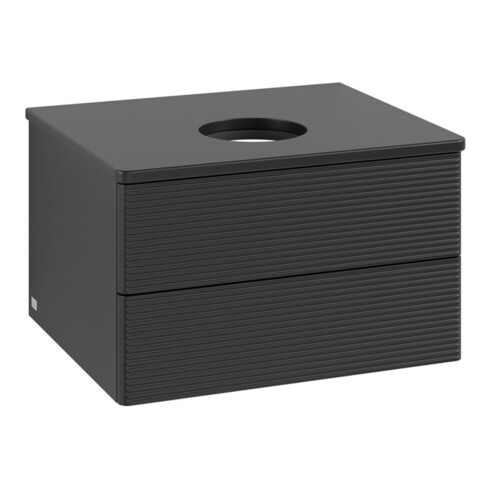 V&B Meuble sous-lavabo avec structure de façade - Éclairage Antao 60x36x50cm, couleur WBP Lac, laqué bleu