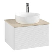 V&B Meuble sous lavabo avec structure de façade - Éclairage Antao 60x36x50cm, HL, WBP botti., blanc brillant Lac