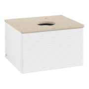 V&B Meuble sous lavabo avec structure de façade - Éclairage Antao 60x36x50cm, HL, WBP botti., blanc mat avec Lac-3