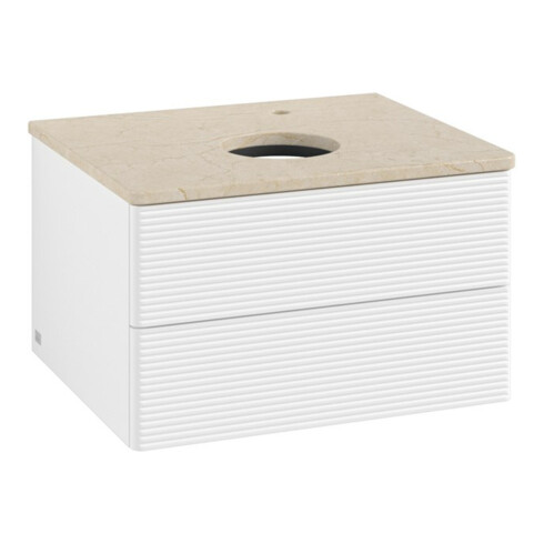 V&B Meuble sous-lavabo avec structure de façade - éclairage Antao 60x36x50cm, HL, WBP botti., blanc mat avec Lac