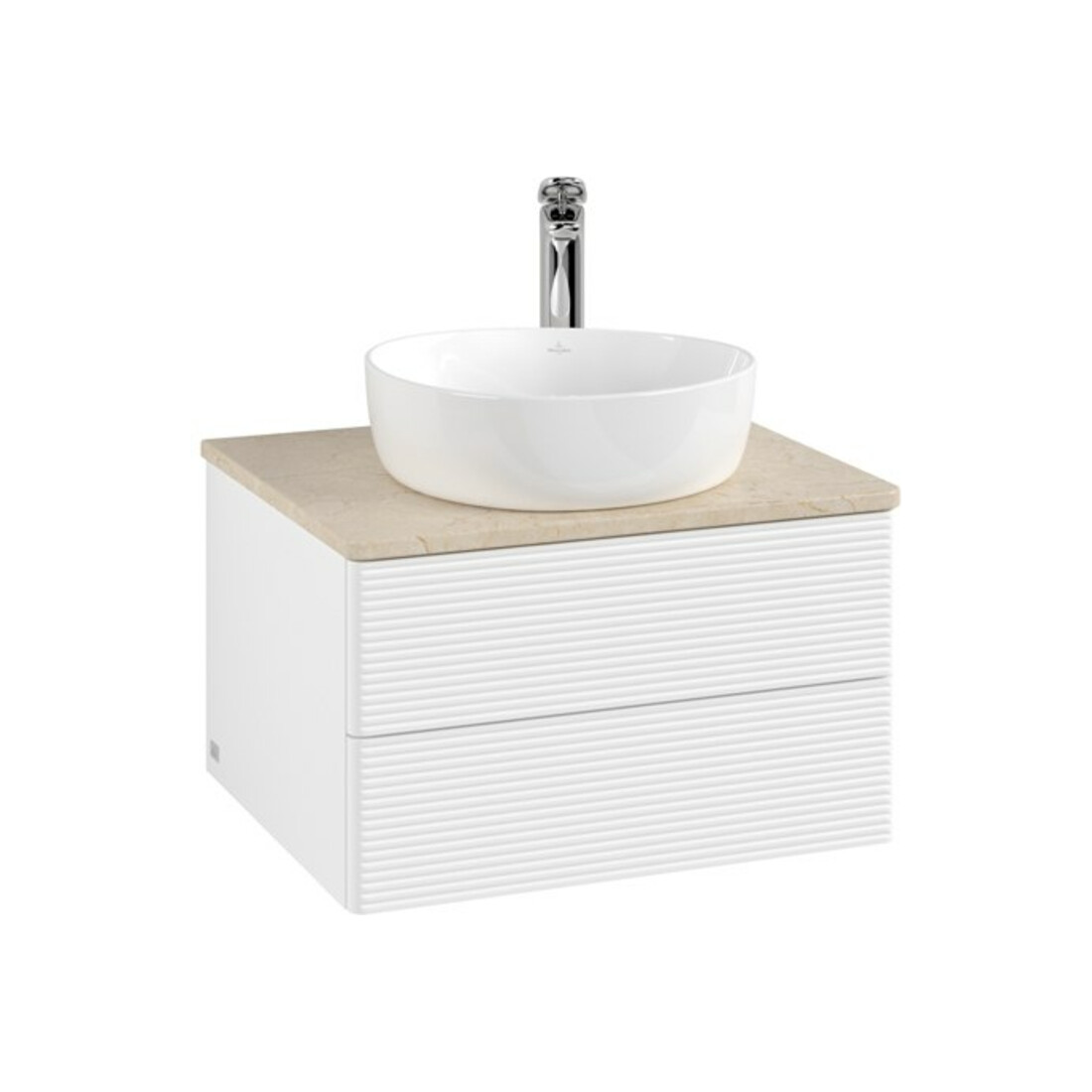 V&B Meuble sous-lavabo avec structure de façade - éclairage Antao 60x36x50cm, HL, WBP botti., blanc mat avec Lac