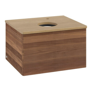 V&B Meuble sous lavabo avec structure de façade - Éclairage Antao 60x36x50cm, HL, WBP chêne hon. Oa, w. wal
