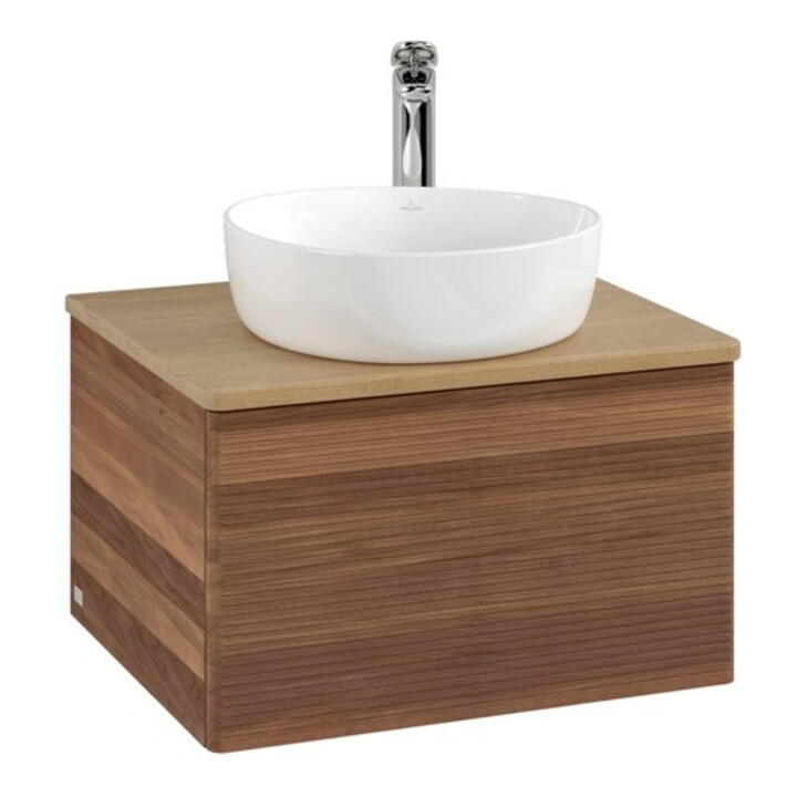 V&B Meuble sous lavabo avec structure de façade - Éclairage Antao 60x36x50cm, HL, WBP chêne hon. Oa, w. wal
