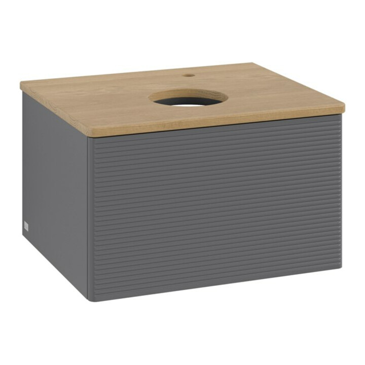 V&B Meuble sous lavabo avec structure de façade - Éclairage Antao 60x36x50cm, HL, WBP hon. Oa, A m Lac