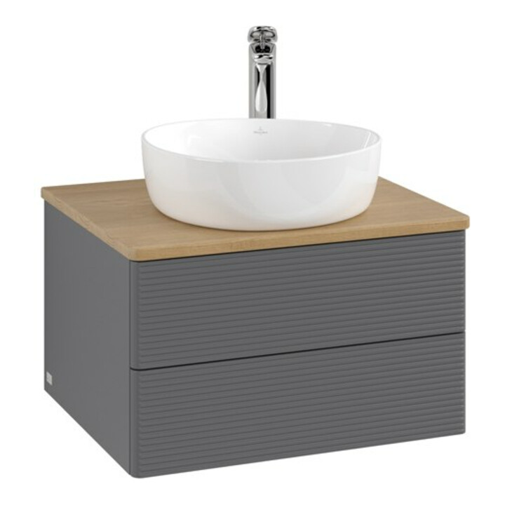 V&B Meuble sous lavabo avec structure de façade - Éclairage Antao 60x36x50cm, HL, WBP hon. Oa, A m Lac