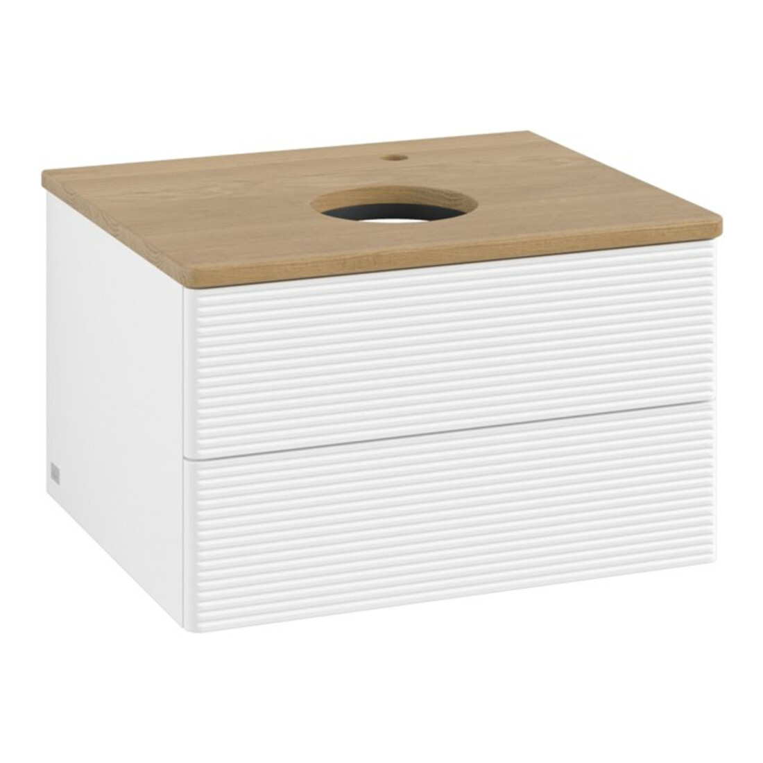 V&B Meuble sous lavabo avec structure de façade - Éclairage Antao 60x36x50cm, HL, WBP hon. Oa, blanc avec Lac