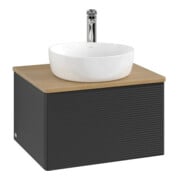 V&B Meuble sous-lavabo avec structure de façade - Éclairage Antao 60x36x50cm, HL, WBP hon. Oa, bleu m Lac-3