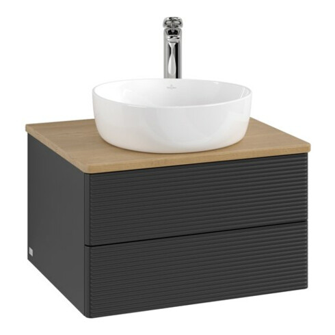 V&B Meuble sous lavabo avec structure de façade - Éclairage Antao 60x36x50cm, HL, WBP hon. Oa, bleu m Lac