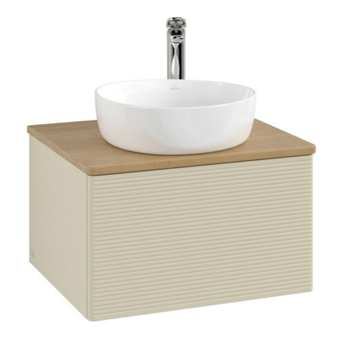V&B Meuble sous lavabo avec structure de façade - éclairage Antao 60x36x50cm, HL, WBP hon. Oa, si Gr m Lac