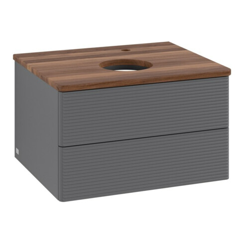 V&B Meuble sous lavabo avec structure de façade - éclairage Antao 60x36x50cm, HL, WBP w wa, anthracite m Lac