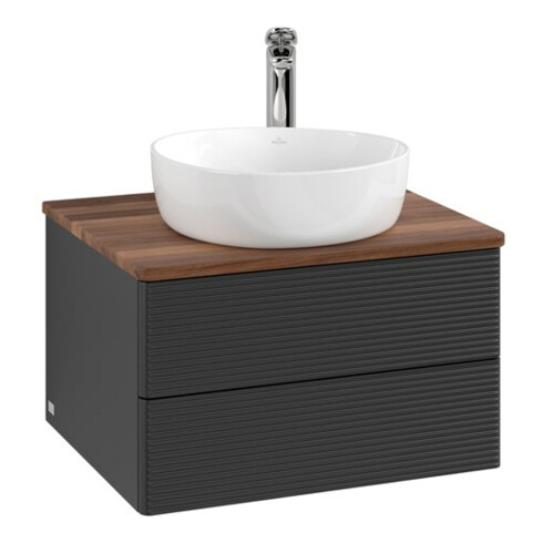V&B Meuble sous lavabo avec structure de façade - Éclairage Antao 60x36x50cm, HL, WBP w. wal, bla m Lac