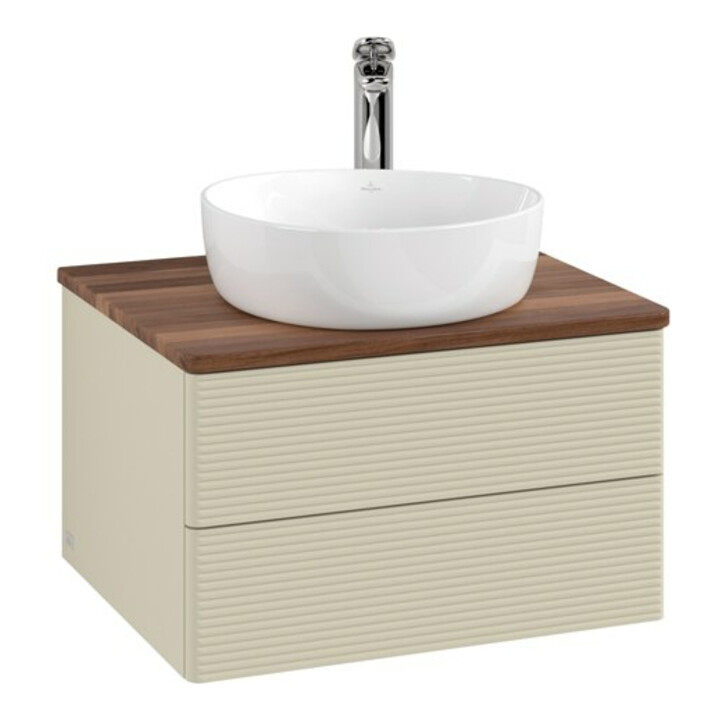 V&B Meuble sous lavabo avec structure de façade - Éclairage Antao 60x36x50cm, HL, WBP w. wal, si Gr m Lac
