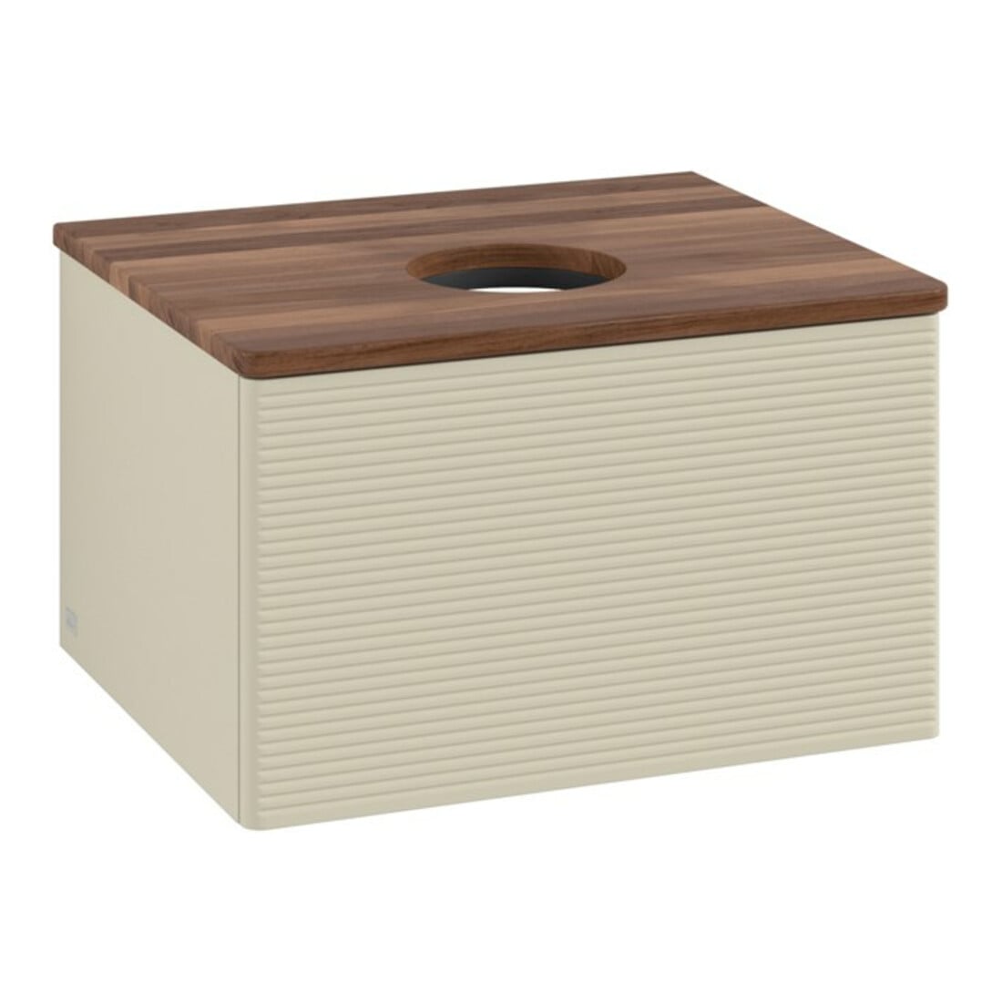 V&B Meuble sous lavabo avec structure de façade - Éclairage Antao 60x36x50cm, WBP bois noyer, gris m Lac