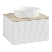 V&B Meuble sous lavabo avec structure de façade - Éclairage Antao 60x36x50cm, WBP botti., blanc brillant Lac-4