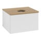 V&B Meuble sous lavabo avec structure de façade - Éclairage Antao 60x36x50cm, WBP hon. Oa, blanc brillant Lac