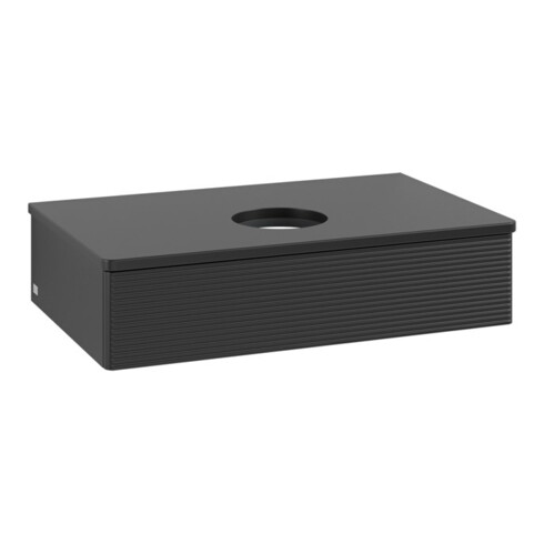 V&B Meuble sous-lavabo avec structure de façade - éclairage Antao 80x19x50cm, couleur WBP Lac, laqué bleu m