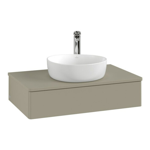 V&B Meuble sous lavabo avec structure de façade - Éclairage Antao 80x19x50cm, H I P, WBP Lac, Anthrac. m Lac