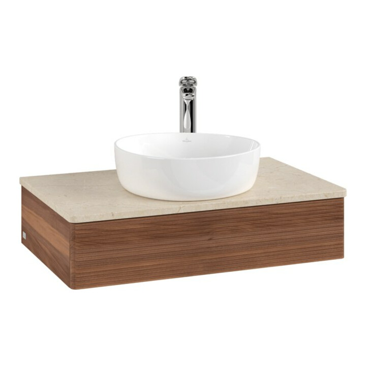 V&B Meuble sous lavabo avec structure de façade - Éclairage Antao 80x19x50cm, HL, couleur WBP botti., blanc wal