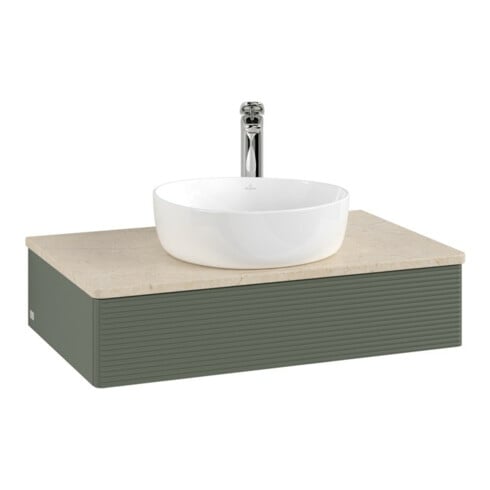 V&B Meuble sous-lavabo avec structure de façade - Éclairage Antao 80x19x50cm, HL, WBP botti., le g. m Lac