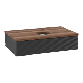 V&B Meuble sous-lavabo avec structure de façade - Éclairage Antao 80x19x50cm, HL, WBP w. wal, bla m Lac