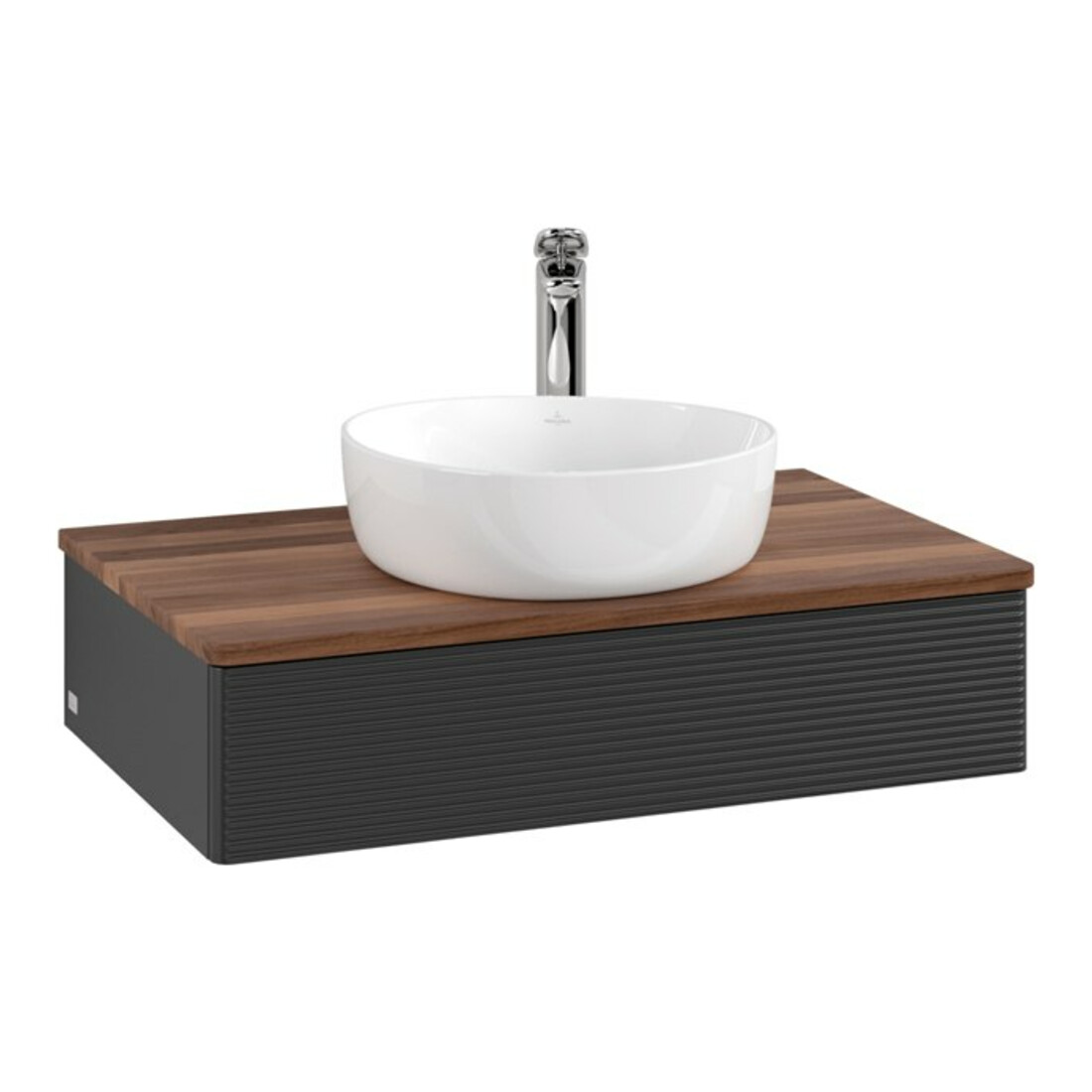 V&B Meuble sous-lavabo avec structure de façade - Éclairage Antao 80x19x50cm, HL, WBP w. wal, bla m Lac