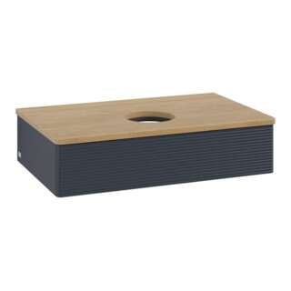 V&B Meuble sous lavabo avec structure de façade - Éclairage Antao 80x19x50cm, WBP chêne hon. Oa, md bl. m Lac