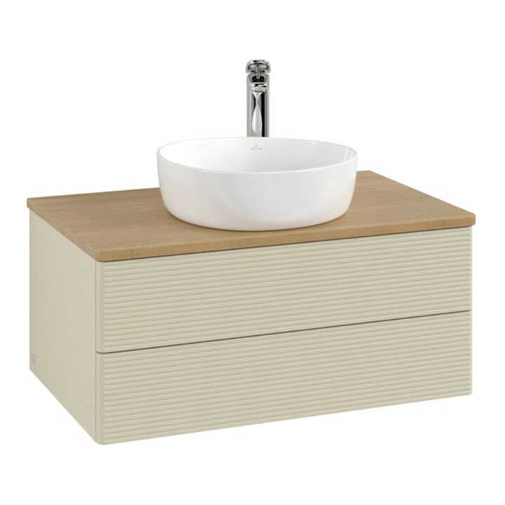 V&B Meuble sous lavabo avec structure de façade - Éclairage Antao 80x36x50 cm, HL, WBP hon. Oa, si Gr m Lac