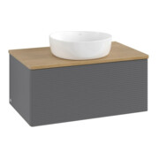V&B Meuble sous-lavabo avec structure de façade - Éclairage Antao 80x36x50 cm, WBP chêne hon. Oa, Anthracite m Lac-4