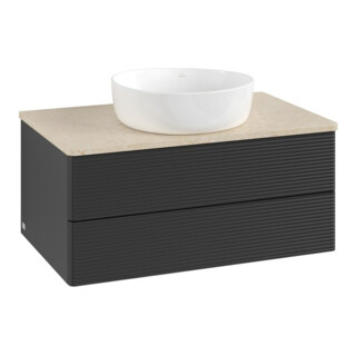 V&B Meuble sous-lavabo avec structure de façade - éclairage Antao 80x36x50cm, couleur WBP botti., bleu m Lac