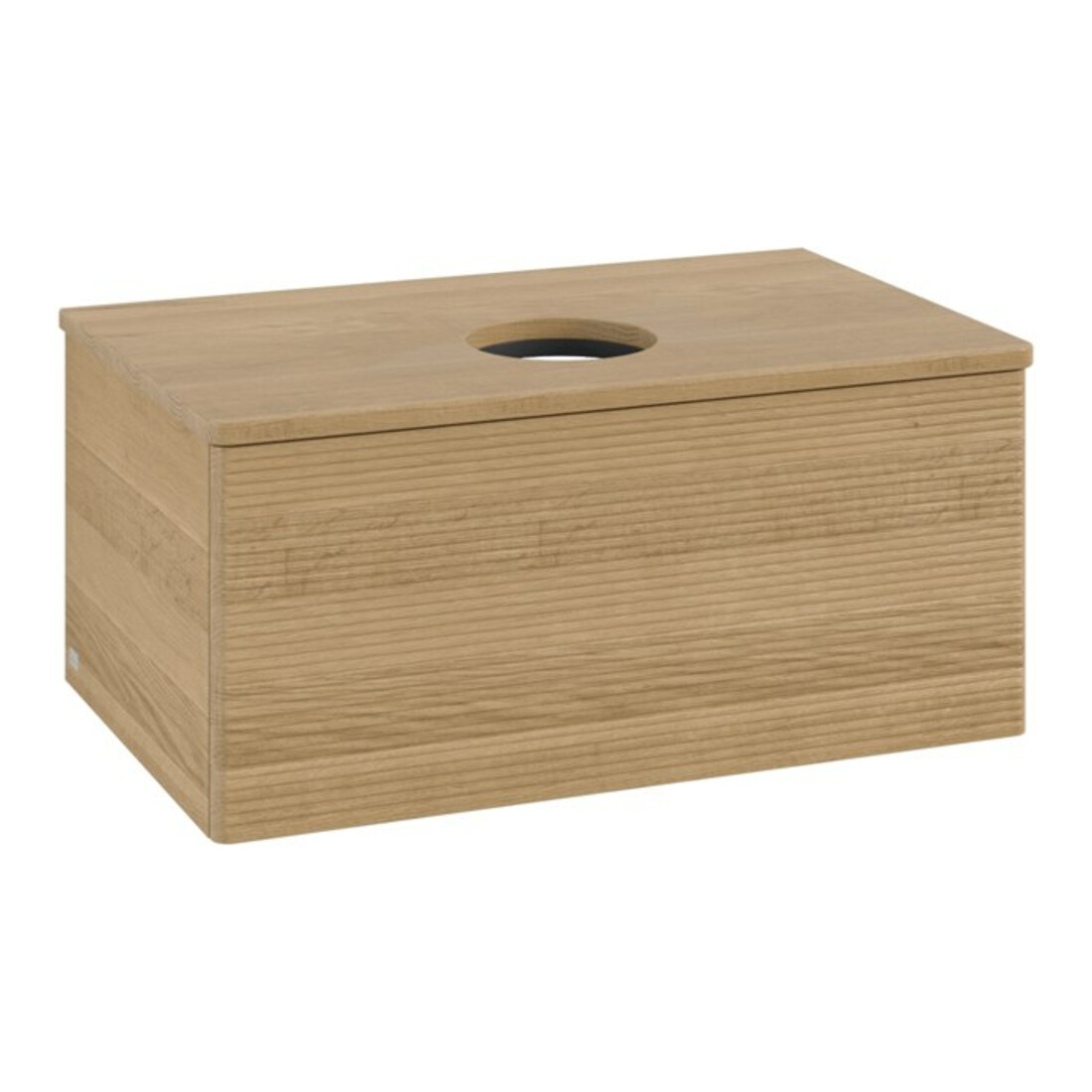 V&B Meuble sous-lavabo avec structure de façade - Éclairage Antao 80x36x50cm, couleur WBP chêne miel Oa