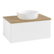 V&B Meuble sous lavabo avec structure de façade - éclairage Antao 80x36x50cm, couleur WBP hon. Oa, blanc avec laque-3