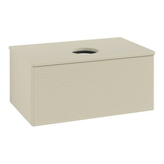 V&B Meuble sous lavabo avec structure de façade - Éclairage Antao 80x36x50cm, couleur WBP Lac, si Gr m Lac