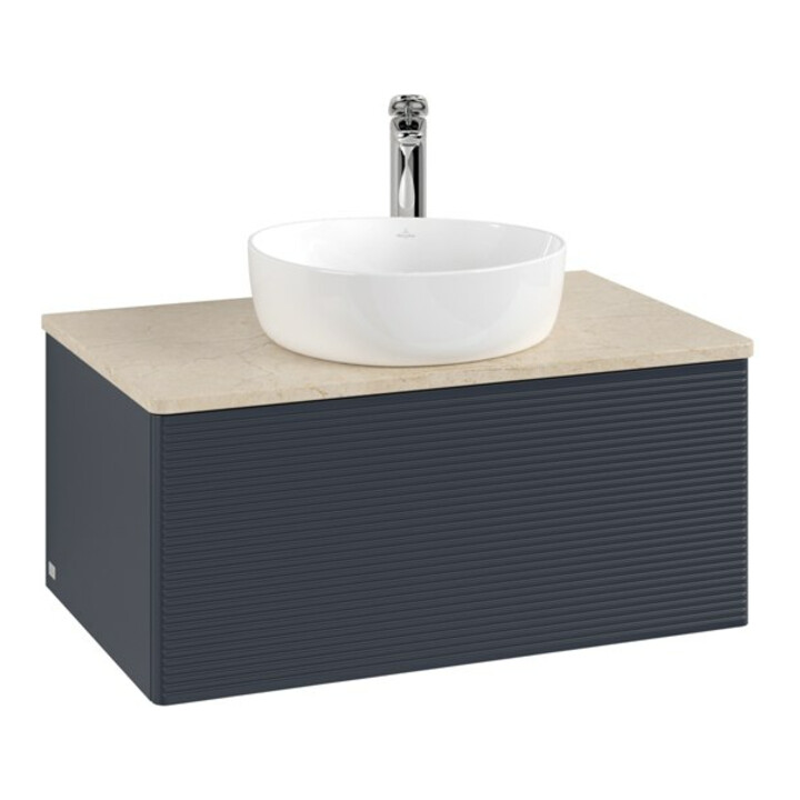 V&B Meuble sous lavabo avec structure de façade - Éclairage Antao 80x36x50cm, HL, WBP botti., avec bleu m Lac