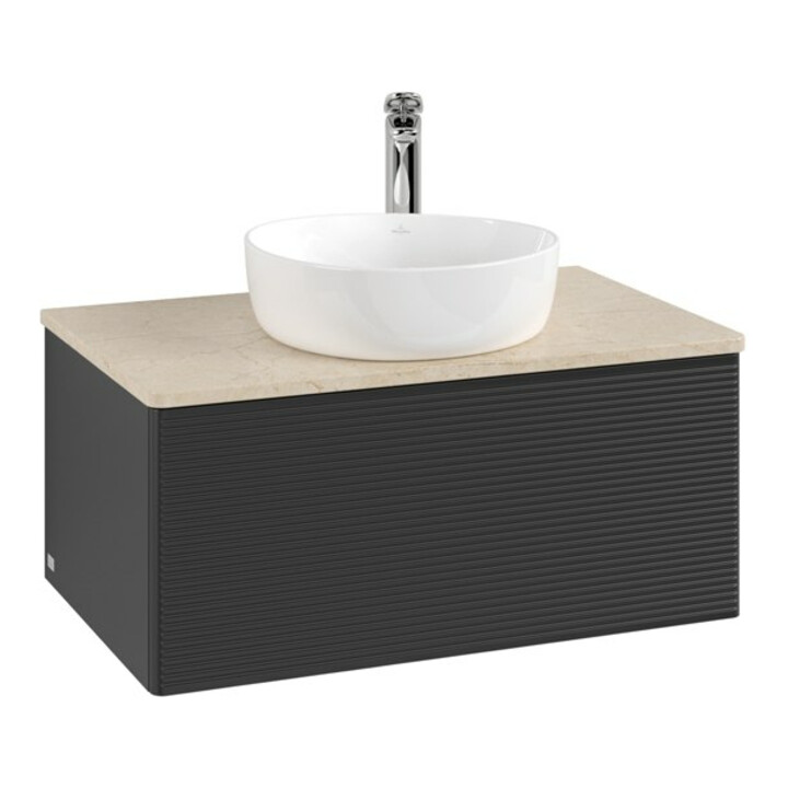 V&B Meuble sous lavabo avec structure de façade - Éclairage Antao 80x36x50cm, HL, WBP botti., bleu m Lac