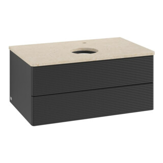 V&B Meuble sous-lavabo avec structure de façade - Éclairage Antao 80x36x50cm, HL, WBP botti., bleu m Lac
