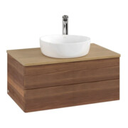 V&B Meuble sous lavabo avec structure de façade - Éclairage Antao 80x36x50cm, HL, WBP hon. Oa, blanc wal