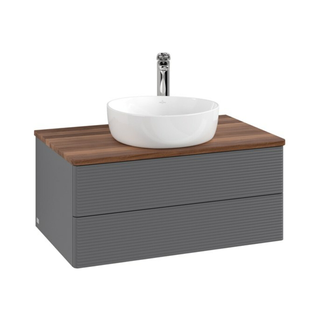 V&B Meuble sous lavabo avec structure de façade - Éclairage Antao 80x36x50cm, HL, WBP w wa, Anthrac. m Lac
