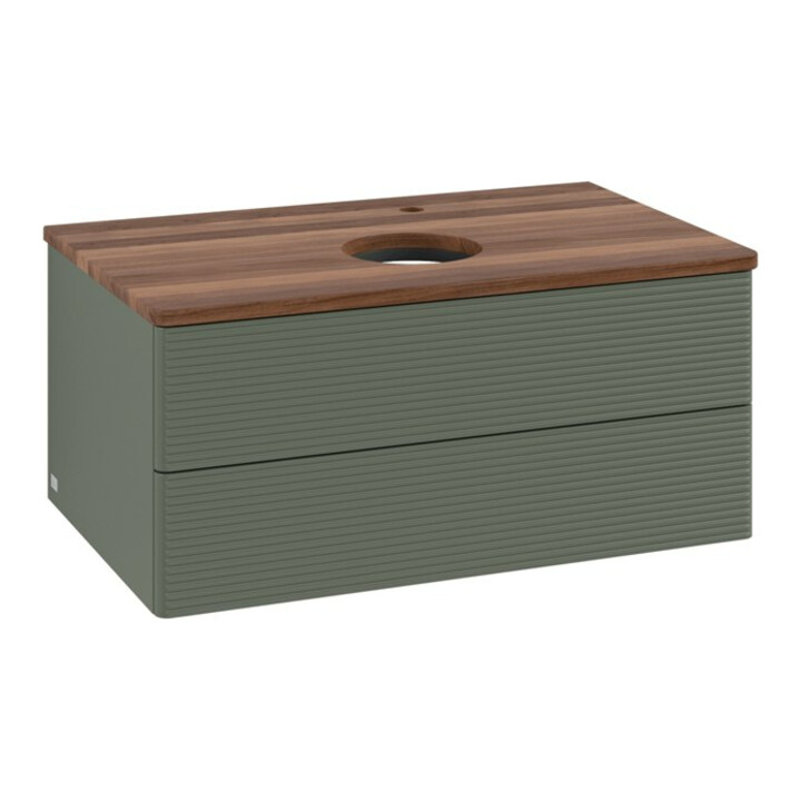 V&B Meuble sous lavabo avec structure de façade - Éclairage Antao 80x36x50cm, HL, WBP w wa, lea gre. m Lac