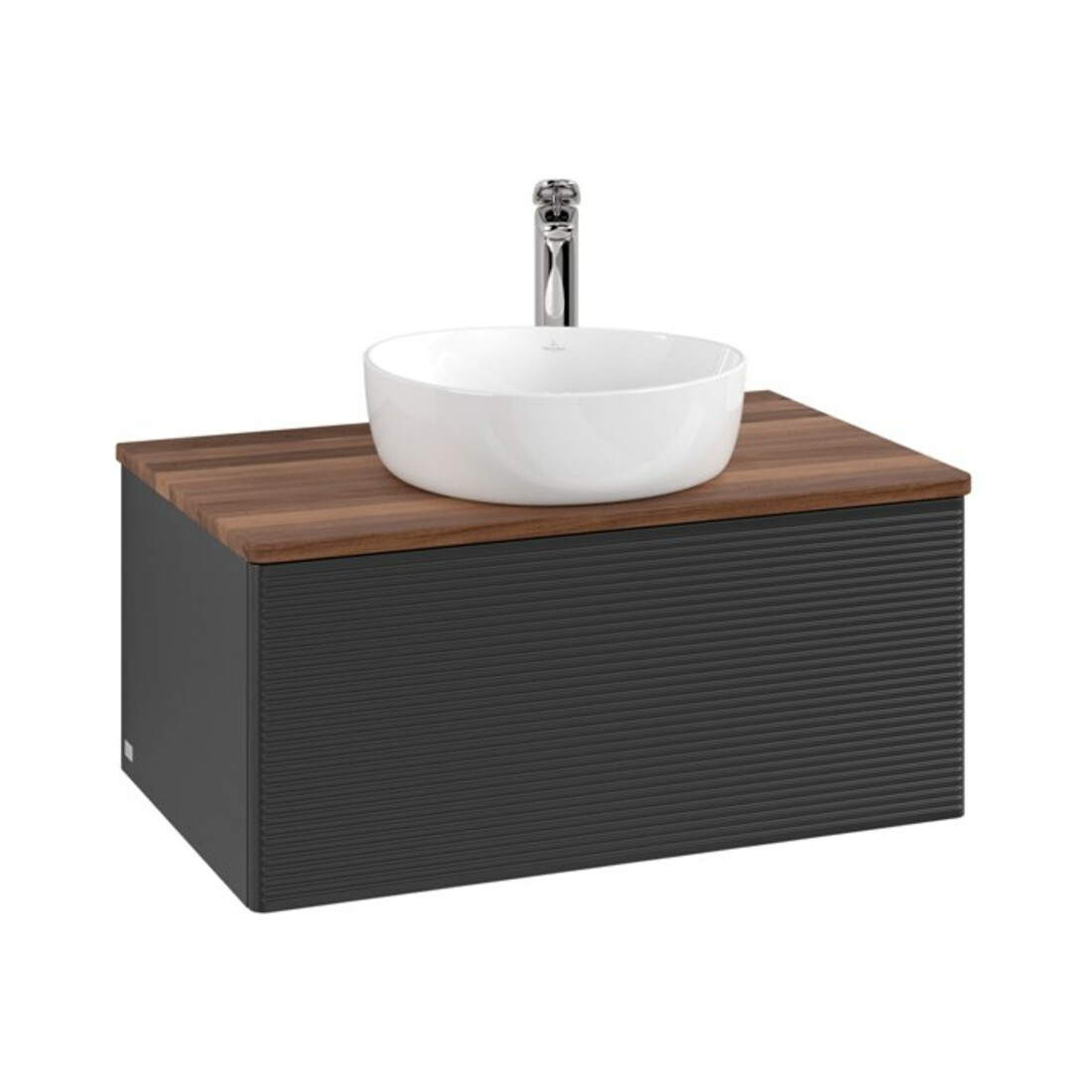 V&B Meuble sous lavabo avec structure de façade - Éclairage Antao 80x36x50cm, HL, WBP w. wal, bla m Lac