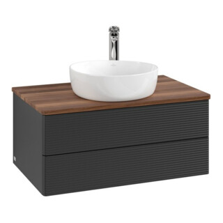 V&B Meuble sous-lavabo avec structure de façade - Éclairage Antao 80x36x50cm, HL, WBP w. wal, bla m Lac
