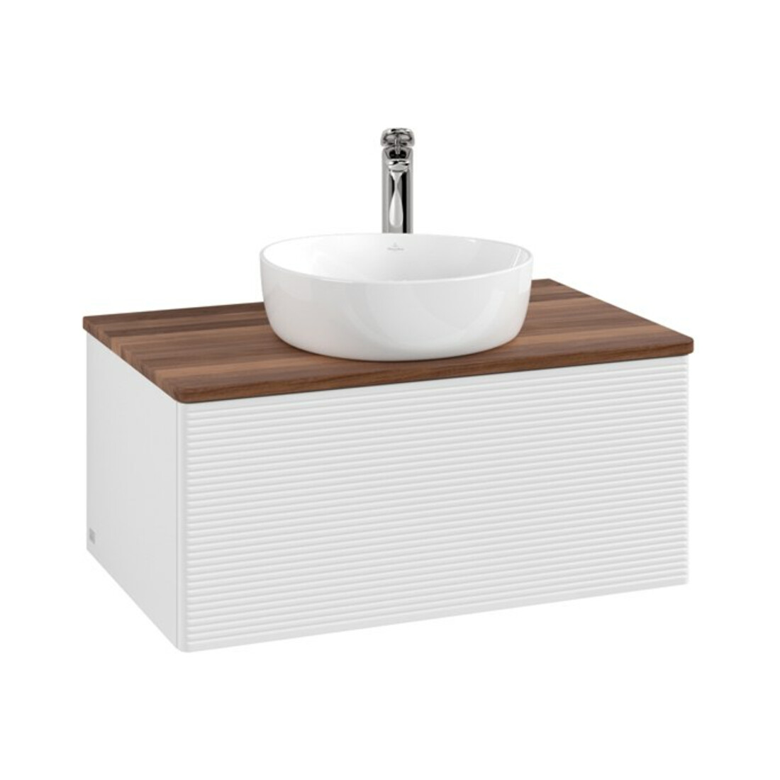V&B Meuble sous lavabo avec structure de façade - Éclairage Antao 80x36x50cm, HL, WBP w. wal, blanc brillant Lac