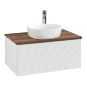V&B Meuble sous lavabo avec structure de façade - Éclairage Antao 80x36x50cm, HL, WBP w. wal, blanc brillant Lac-4