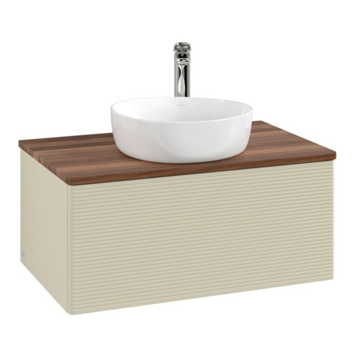 V&B Meuble sous-lavabo avec structure de façade - éclairage Antao 80x36x50cm, HL, WBP w. wal, si Gr m Lac